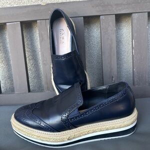 Zara Dark Blue Woman’s Slip-On Platform Loafers